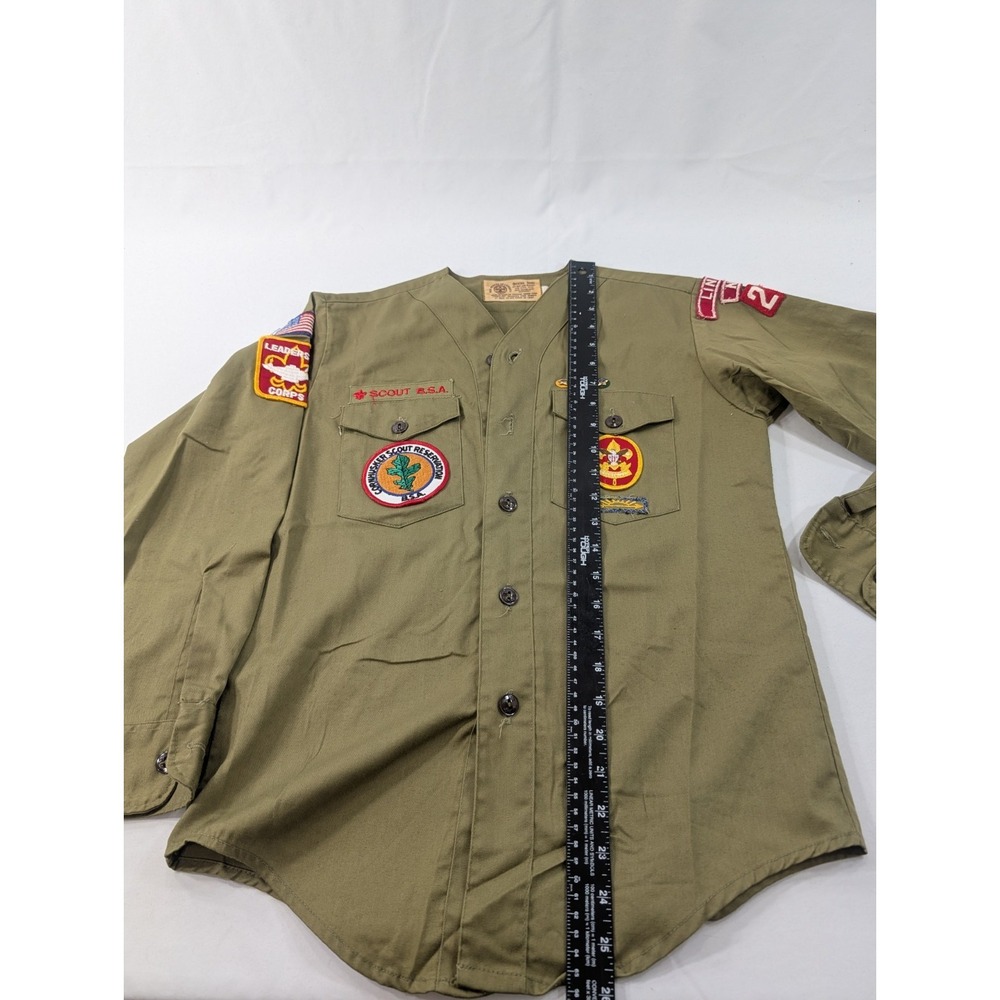 Vintage Boy Scouts of America Youth Large Uniform Shirt USA Made‎ Long Sleeve - Picture 7 of 10